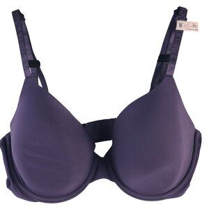 Victoria's Secret Purple Lightly Lined Bra 36D Adjustable Straps Underwire
